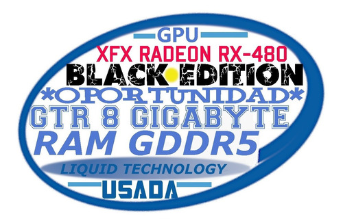 Tarjeta De Vídeo Radeon Rx-480 Gtr 8gb Black Edition Gddr5