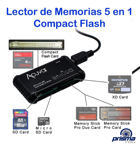 421 Lector De Memorias Compact Flash 5 En 1