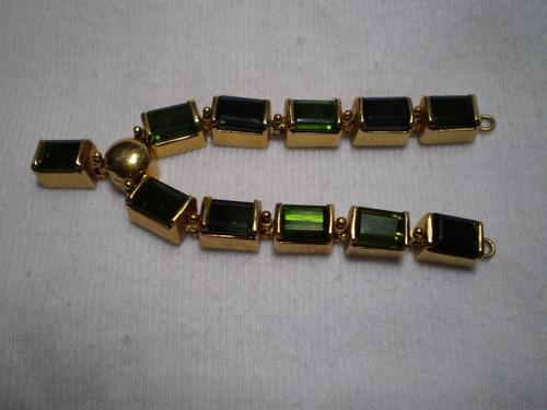 Collar Oro 18 K. Turmalina Verde Legítima. (brasileña).