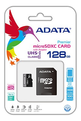 Memoria 128gb Micro Sd Adata Clase Uhs-i Ausdx128guicl10-ra1