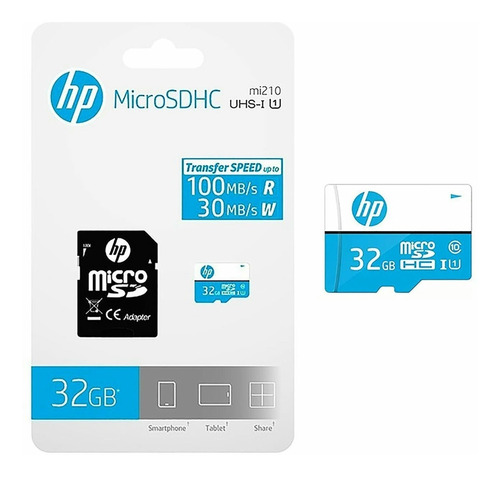 Memoria Micro Sd Hp 32 Gb Clase 10 Con Adaptador 10trones