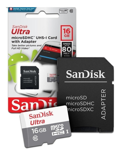 Memoria Micro Sdhc Sandisk 16gb,32gb,64gb Clase 10