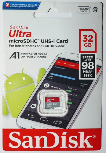 Memoria Micro Sdhc Uhs-i 32gb Sandisk Ultra 98 Mb/s *10*