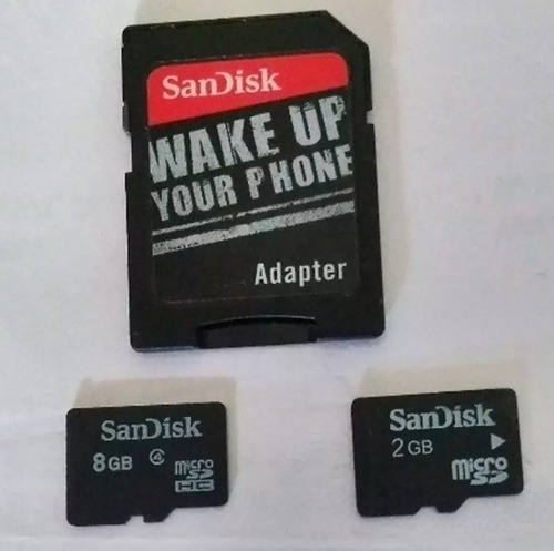 Memoria Microsd Sandisk 8gb Y 2gb Con Adaptador