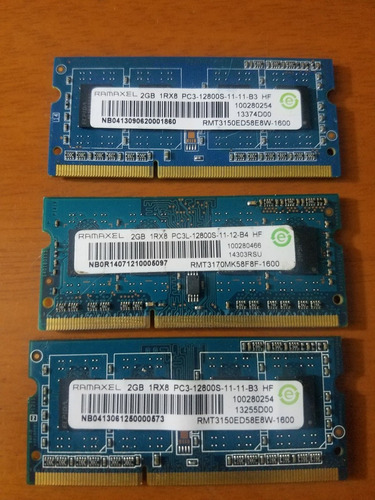 Memoria Ram 2gb Ddr3 Para Laptop Busmhz Ramaxel