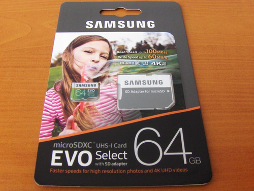 Memoria Samsung Micro Sd 64gb Evo Clase 10 4k U3 Original
