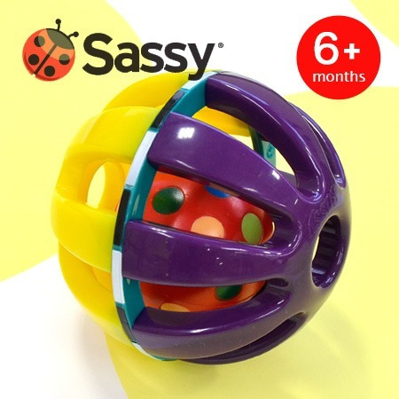 Pelota Sonajero Sassy Para Bebes Niños Sonido