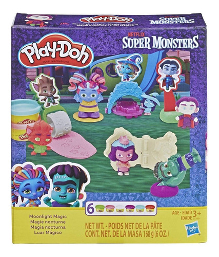 Play-doh Super Monsters Moonlight Magic Toolset Con 6 Colore