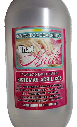 Acetona Pura That Nails De 120 Ml, 500 Ml Y 1 Lt Uso Profes