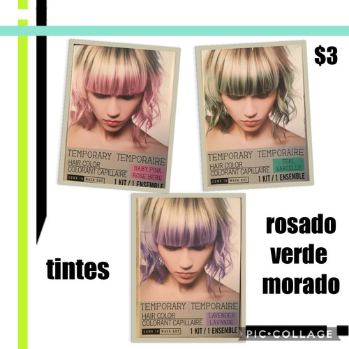 Colorante Temporal Cabello Morado Verde Pink