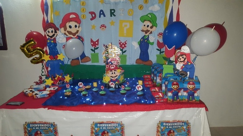 Decoración Mario Bros Fiesta De Niño 5 Años