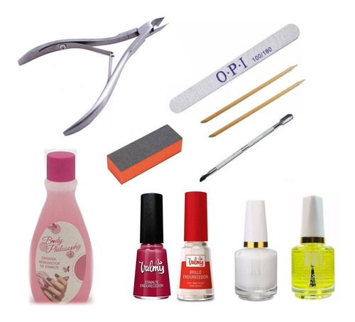 Kit Para Uñas Cortacutículas Lima Esmalte Removedor