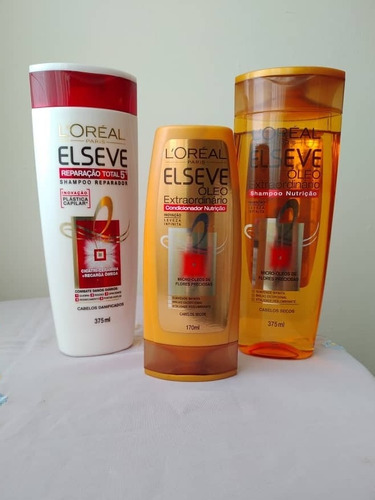 L'oreal Elvive Cabello Seco Ext Oil Kit Shampoo 375ml 170ml