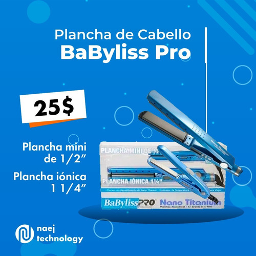 Plancha De Cabello Babyliss Pro X2 Grande Y Pequeña