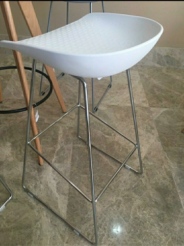 Silla Bar Barra Pata Acero Cromada Brillante Eames Cocina