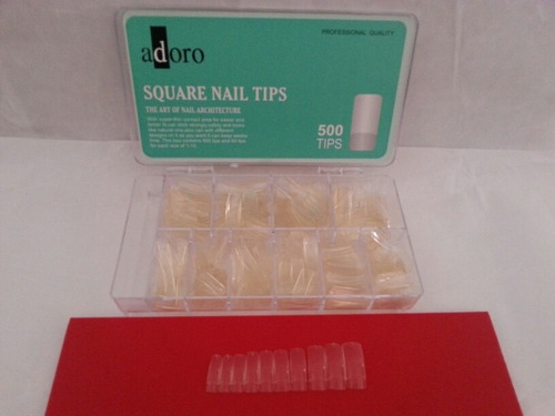 Uñas Adoro Square Nail Tips 500 Unidades