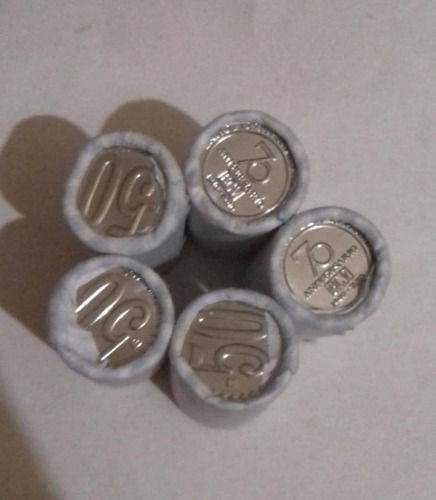 5 Rollos Monedas 50 Bolivares Conmemorativa Bcv