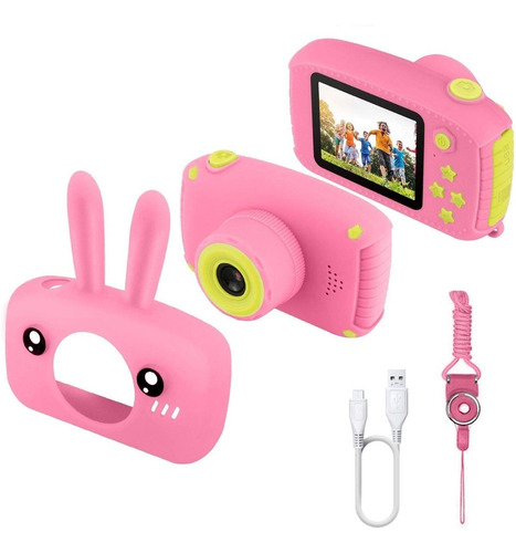 Camara Digital Para Niñas Con Forro De Conejito p Hp