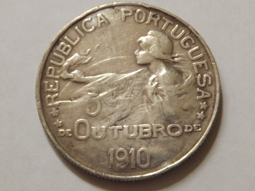 Escasa Moneda De Plata. Un 1 Escudo. Portugal. Año 