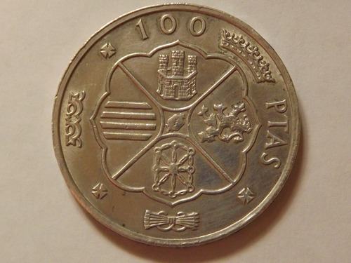 Moneda De 100 Ptas. Plata 800. Año 