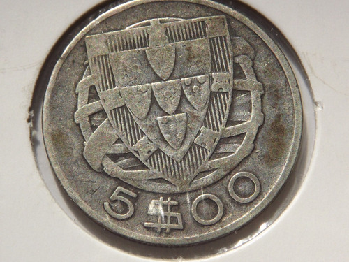 Moneda De Plata. 5 Escudos. Portugal. Año 