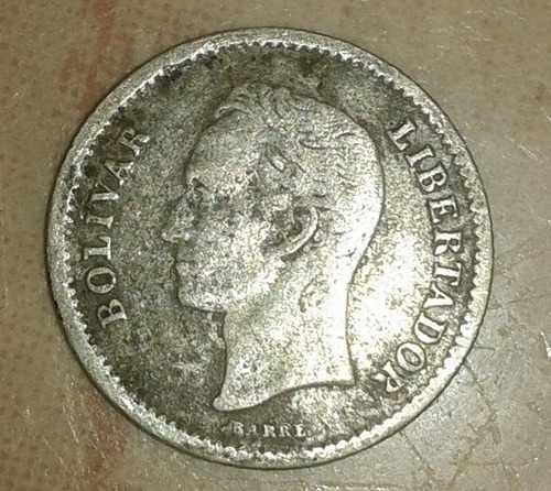 Moneda De Plata De 25 Centimos Del Año  Colección