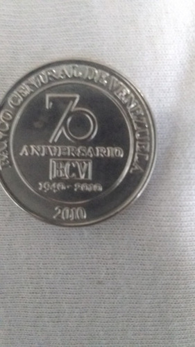 Monedas De 70 Aniversario Del Bcv. Año 