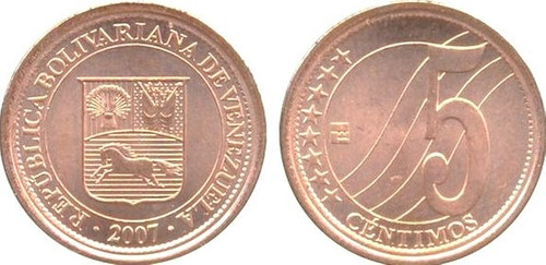 Monedas De Cobre De 5 Céntimos Del Año 