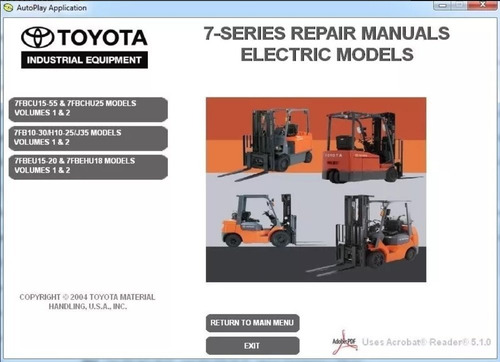 Toyota Montacargas Serie 7 Y 8, Fbmf  Manual D Servicio