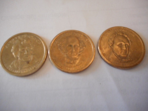 Tres Monedas De Dollar Coleccion Presidents