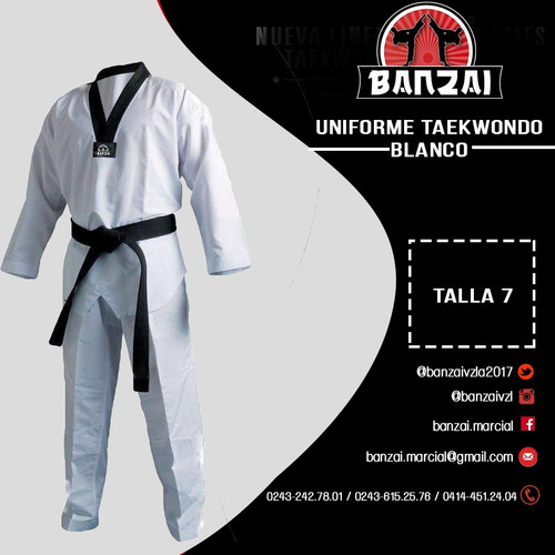 Uniforme Taekwondo Profesional Banzai Talla 7