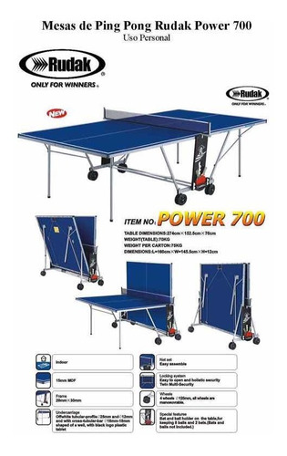 Mesa De Ping Pong Power 700