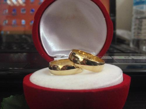 Aros De Matrimonio En Plata Ley 925 Con Baño De Oro