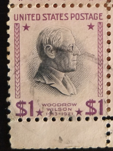 Estados Unidos  Usa Estampilla Woodrow Wilson