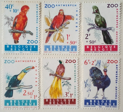 Estampillas De Belgica. Serie: Pájaros Exóticos. .