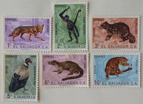 Estampillas De El Salvador. Serie: Fauna. .