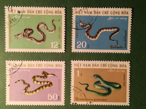 Estampillas Vietnan Del Norte, Serie: Serpientes, Año .