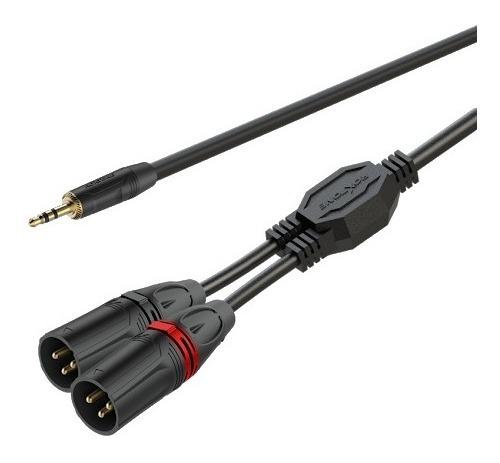 Cable Profesional De 3.5 Stereo A Dual Xlr Macho Roxtone