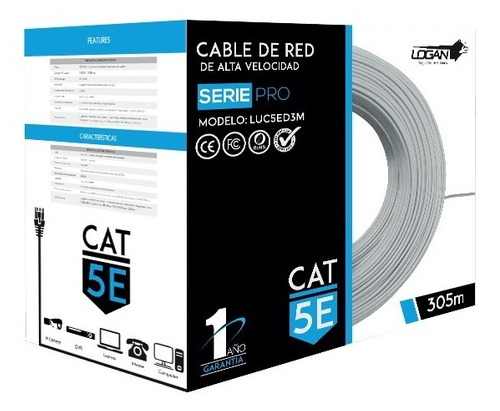 Cable Utp Cat 5e Bobina 305 Mts Rj45 Cctv Redes Seguridad