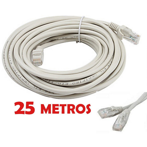 Cable Utp Cat5e 25 Metros Incluye Conectores Rj45 Redes Lan