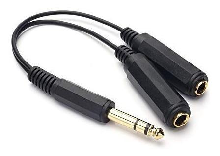 Conector Audio Plug 1/4 Stereo A 2 Jacks Hembra 1/4 Stereo