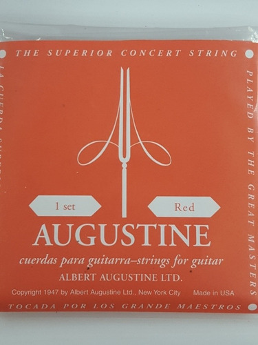 Juego De Cuerdas Augustine Roja Para Guitarra Clasica