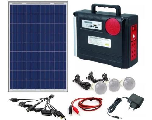 Kit Solar Fotovoltaico Portátil-radio-bombillo-carga De Cel