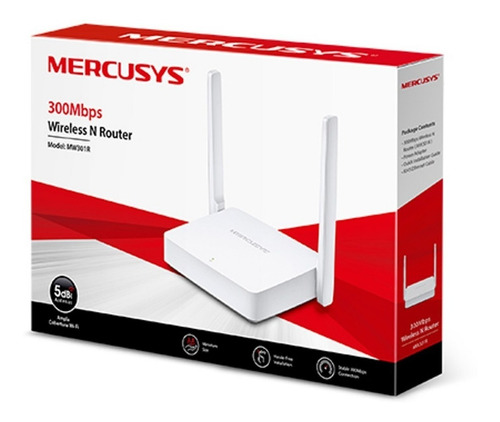 Router Wi-fi Mercusys Mw301r 300mbps 2 Ant 5dbi, 1 Año