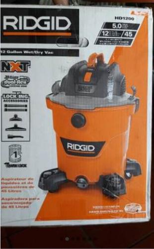 Aspiradora Ridgid 12 Galones, Humedo Y Seco De 5hp.