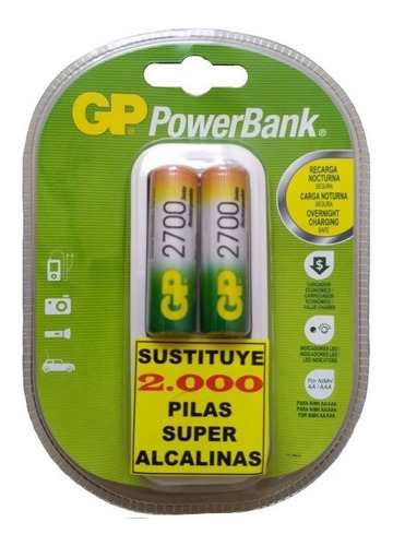 Cargador Gp Con Baterias Pilas Aa De  Mah Garantizadas