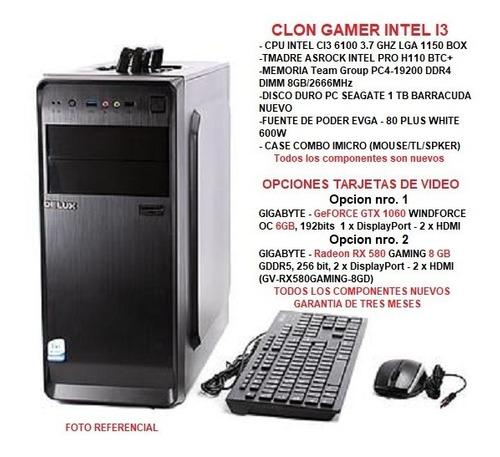 Computador Gamer Clon Nuevo Core I3-6100 8gbddr4