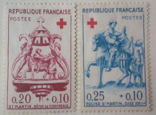 Estampillas De Francia. Serie: Cruz Roja. 1960.