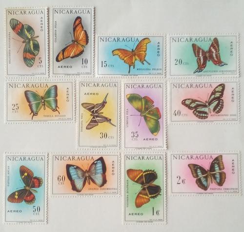 Estampillas De Nicaragua. Serie Mariposas, Correo