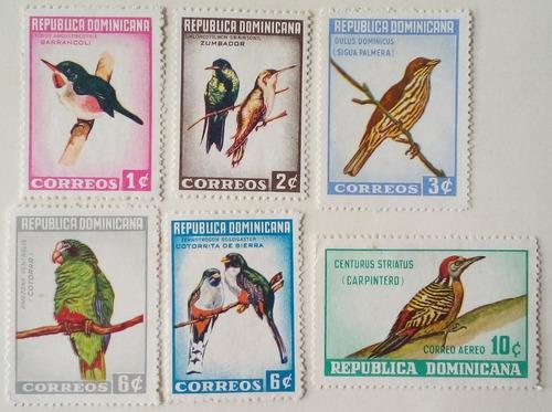 Estampillas De República Dominicana. Serie: Pájaros. 1964.